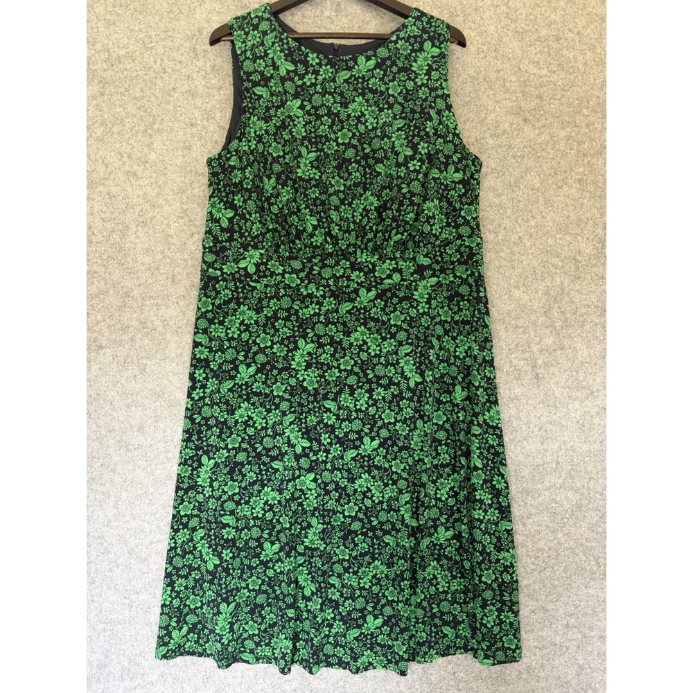 Adorne Woman Midi Length Blue & Green Fit‎ & Flare Dress Women's 20 Classic